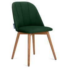 ΣΕΤ 2x Καρέκλα τραπεζαρίας BAKERI 86x48 cm σκούρο πράσινο/οξιά