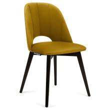 ΣΕΤ 2x Καρέκλα τραπεζαρίας BOVIO 86x48 cm κίτρινο/οξιά