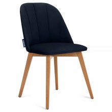 ΣΕΤ 2x Καρέκλα τραπεζαρίας RIFO 86x48 cm σκούρο μπλε/οξιά