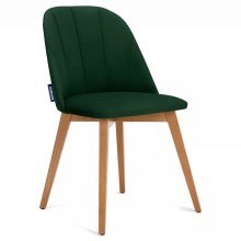 ΣΕΤ 2x Καρέκλα τραπεζαρίας RIFO 86x48 cm σκούρο πράσινο/οξιά