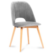 ΣΕΤ 2x Καρέκλα τραπεζαρίας TINO 86x48 cm γκρι/οξιά