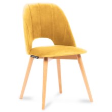 ΣΕΤ 2x Καρέκλα τραπεζαρίας TINO 86x48 cm κίτρινο/οξιά
