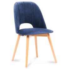 ΣΕΤ 2x Καρέκλα τραπεζαρίας TINO 86x48 cm σκούρο μπλε/οξιά
