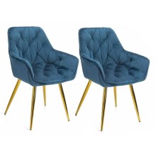 ΣΕΤ 2x Καρέκλες τραπεζαρίας HANA μπλε