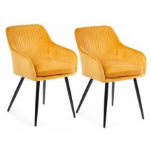 ΣΕΤ 2x Καρέκλες τραπεζαρίας LENTI πορτοκαλί