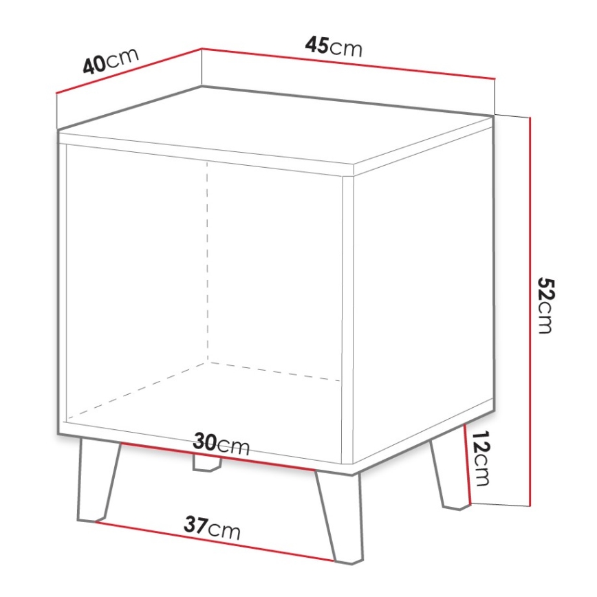ΣΕΤ 2x Κομοδίνο VAMOS 52x45 cm wotan δρυς
