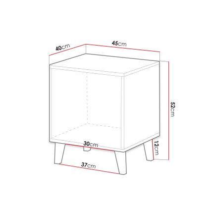 ΣΕΤ 2x Κομοδίνο VAMOS 52x45 cm ανθρακί