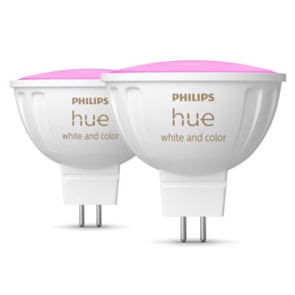 ΣΕΤ 2x Λάμπα LED RGBW Dimmable Philips Hue White And Color Ambiance GU5,3/MR16/6,3W/12V 2000-6500K