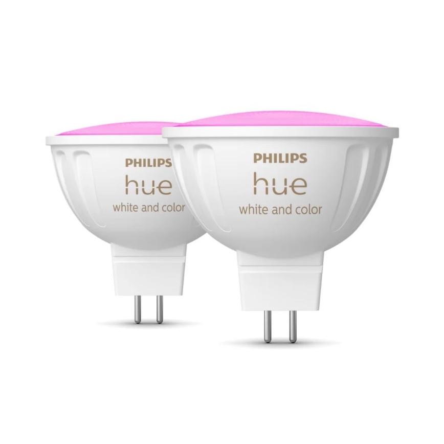 ΣΕΤ 2x Λάμπα LED RGBW Dimmable Philips Hue White And Color Ambiance GU5,3/MR16/6,3W/12V 2000-6500K
