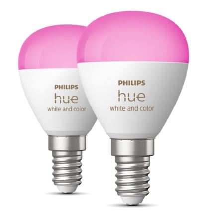 ΣΕΤ 2x Λάμπα LED RGBW Dimmable Philips Hue White And Color Ambiance P45 E14/5,1W/230V 2000-6500K