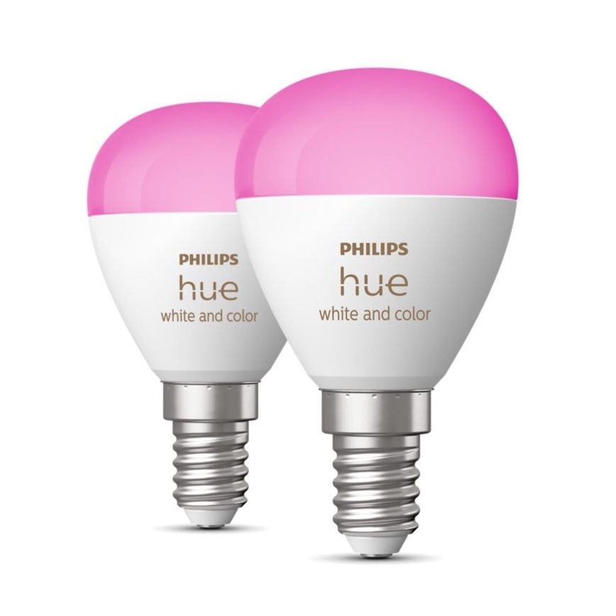 ΣΕΤ 2x Λάμπα LED RGBW Dimmable Philips Hue White And Color Ambiance P45 E14/5,1W/230V 2000-6500K
