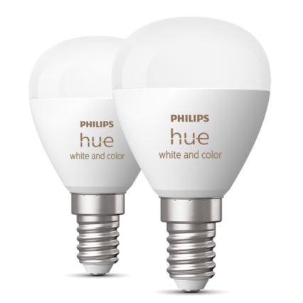 ΣΕΤ 2x Λάμπα LED RGBW Dimmable Philips Hue White And Color Ambiance P45 E14/5,1W/230V 2000-6500K