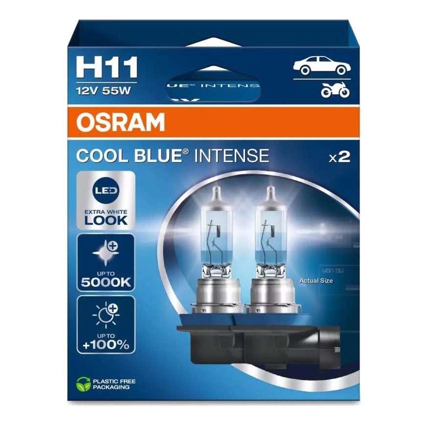 ΣΕΤ 2x Λάμπα αυτοκινήτου COOL ΜΠΛΕ H11 PGJ19-2/55W/12V 5000K - Osram