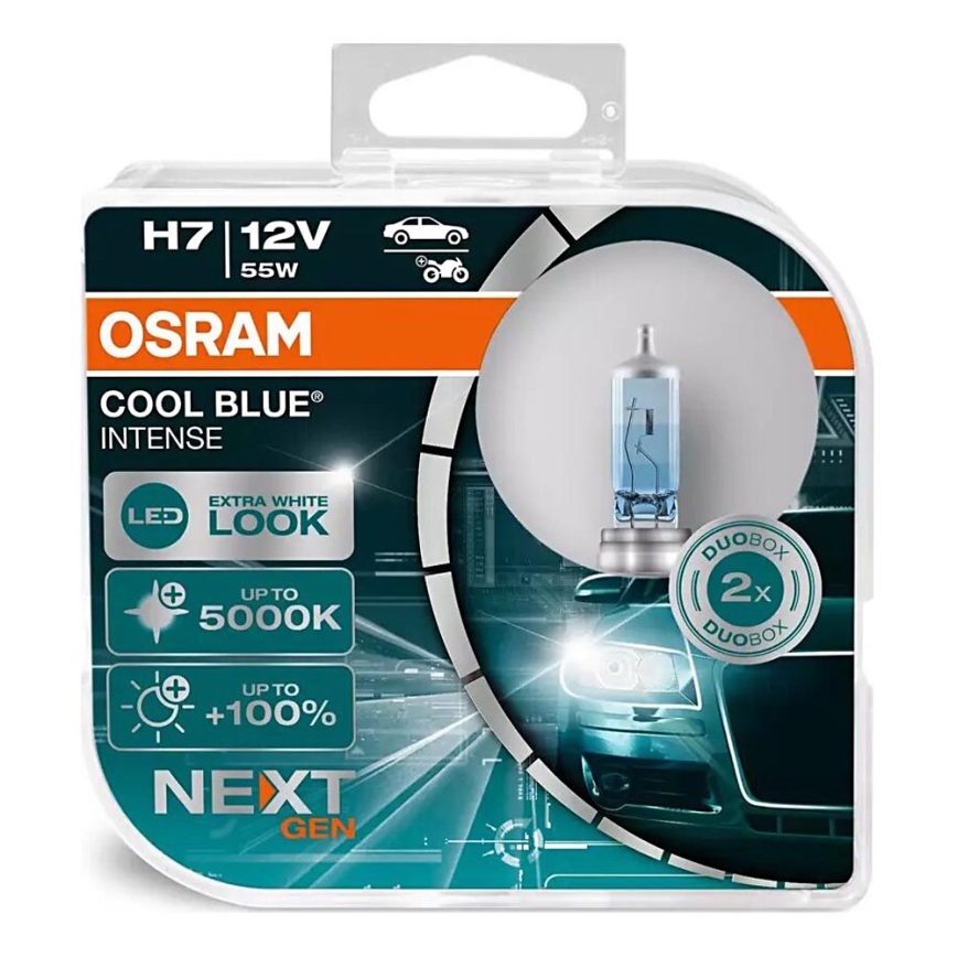ΣΕΤ 2x Λάμπα αυτοκινήτου COOL ΜΠΛΕ H7 PX26d/55W/12V 5000K - Osram