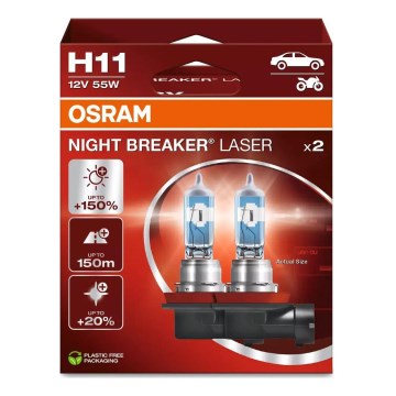 ΣΕΤ 2x Λάμπα αυτοκινήτου NIGHT BREAKER H11 PGJ19-2/55W/12V - Osram