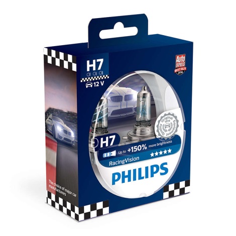 ΣΕΤ 2x Λάμπα αυτοκινήτου Philips RACINGVISION 12972RVS2 H7 PX26d/55W/12V