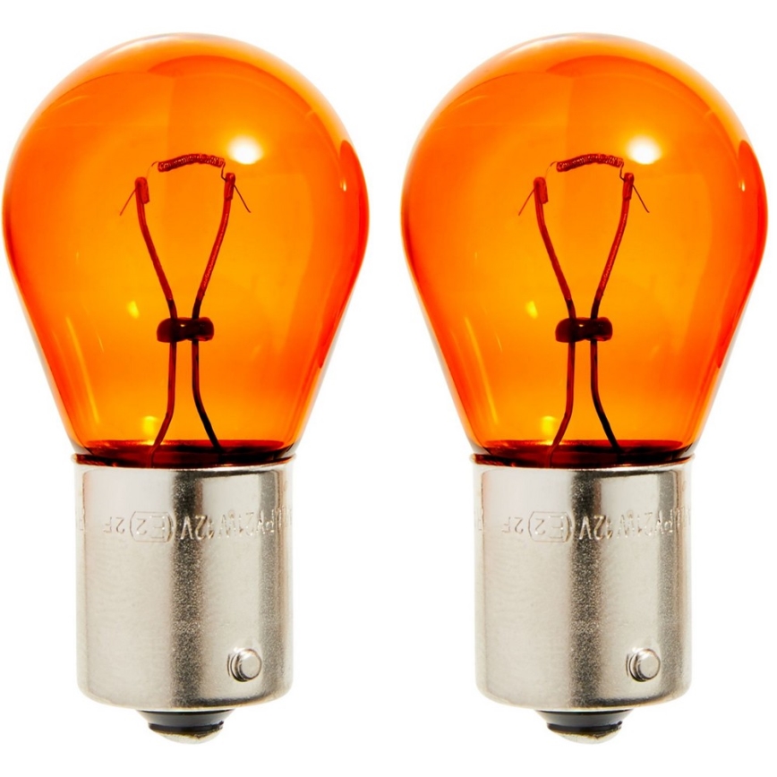 ΣΕΤ 2x Λάμπα αυτοκινήτου Philips VISION 12496NAB2 PY21W BAU15s/21W/12V
