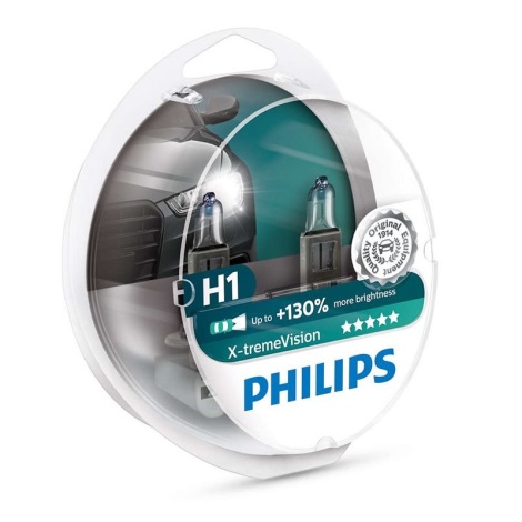 ΣΕΤ 2x Λάμπα αυτοκινήτου Philips X-TREME VISION 12258XVS2 H1 P14,5s/55W/12V