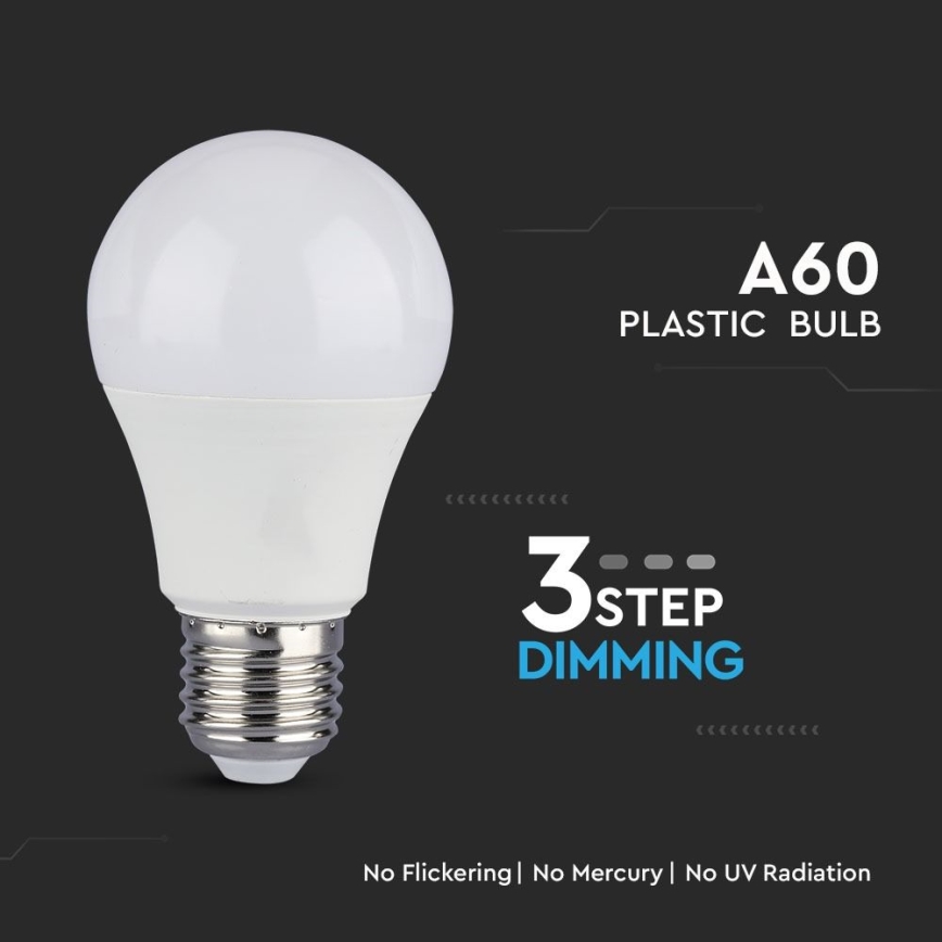 ΣΕΤ 2x Λαμπτήρας Dimming LED A60 E27/9W/230V 4000K