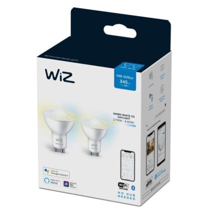 ΣΕΤ 2x Λαμπτήρας Dimming LED PAR16 GU10/4,7W/230V 2700-6500K CRI 90 Wi-Fi - WiZ