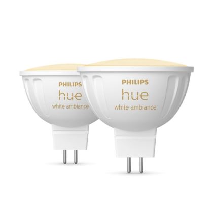 ΣΕΤ 2x Λαμπτήρας Dimming LED Philips Hue White Ambiance GU5,3/MR16/5,1W/12V 2200-6500K