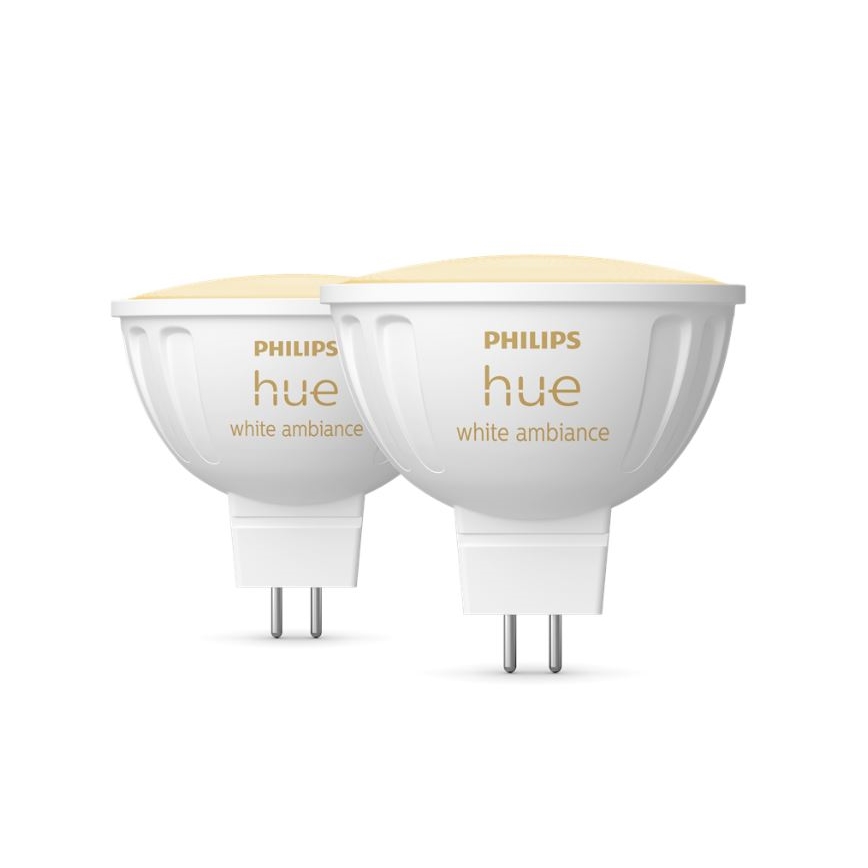 ΣΕΤ 2x Λαμπτήρας Dimming LED Philips Hue White Ambiance GU5,3/MR16/5,1W/12V 2200-6500K