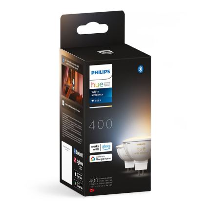 ΣΕΤ 2x Λαμπτήρας Dimming LED Philips Hue White Ambiance GU5,3/MR16/5,1W/12V 2200-6500K