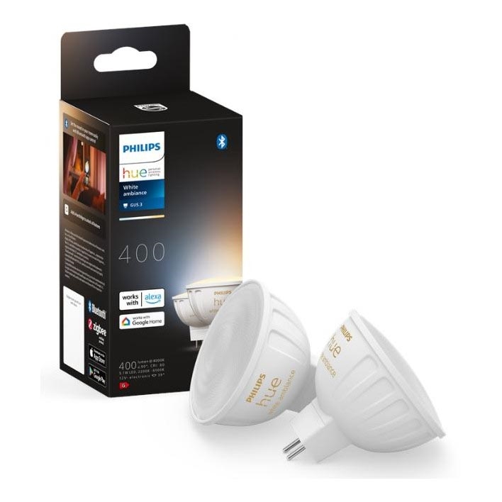 ΣΕΤ 2x Λαμπτήρας Dimming LED Philips Hue White Ambiance GU5,3/MR16/5,1W/12V 2200-6500K