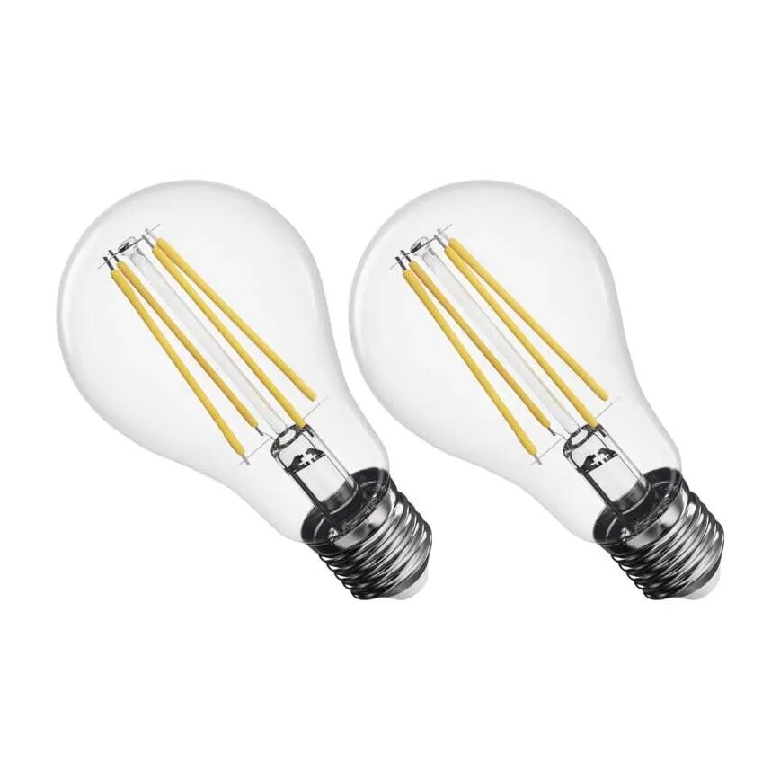 ΣΕΤ 2x Λαμπτήρας LED FILAMENT A60 E27/5,9W/230V 2700K