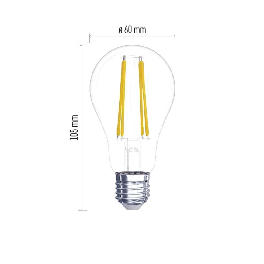 ΣΕΤ 2x Λαμπτήρας LED FILAMENT A60 E27/5,9W/230V 2700K