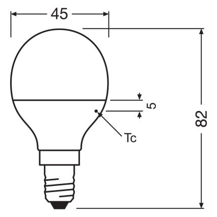 ΣΕΤ 2x Λαμπτήρας LED P45 E14/4,9W/230V 3000K - Osram