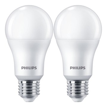 ΣΕΤ 2x Λαμπτήρας LED Philips A67 E27/13W/230V 4000K