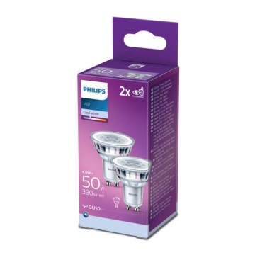 ΣΕΤ 2x Λαμπτήρας LED Philips GU10/4,6W/230V 4000K