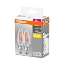 ΣΕΤ 2x Λαμπτήρας LED VINTAGE B40 E14/4W/230V 2700K - Osram