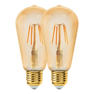 ΣΕΤ 2x Λαμπτήρας LED VINTAGE ST64 E27/6W/230V 2200K - Eglo 11783