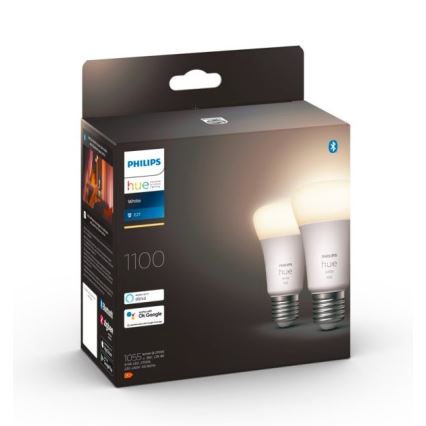 ΣΕΤ 2x λαμπτήρες LED Dimmable Philips Hue WHITE E27/9,5W/230V 2700K