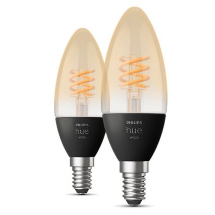 ΣΕΤ 2x λαμπτήρες LED Dimmable Philips Hue WHITE FILAMENT E14/4,5W/230V 2100K