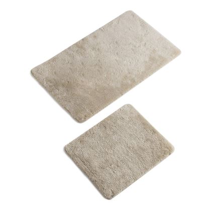 ΣΕΤ 2x Πατάκι μπάνιου 60/100 cm μπεζ