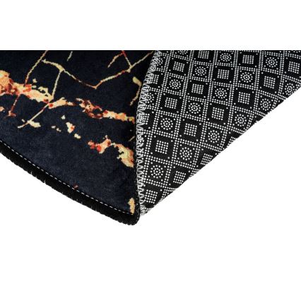 ΣΕΤ 2x Πατάκι μπάνιου GOLDES 60/100 cm μαύρο/χρυσό
