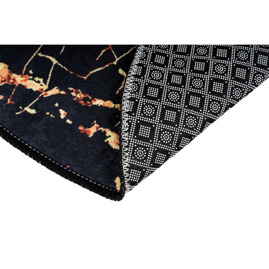 ΣΕΤ 2x Πατάκι μπάνιου GOLDES 60/100 cm μαύρο/χρυσό