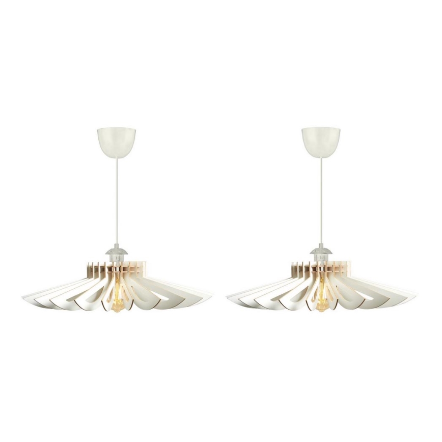 ΣΕΤ 2x Πολύφωτο με συρματόσχοινο 1xE27/60W/230V λευκό διάμετρος 52 cm