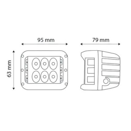 ΣΕΤ 2x Προβολείς LED αυτοκινήτου CREE LED/27W/10-30V IP67