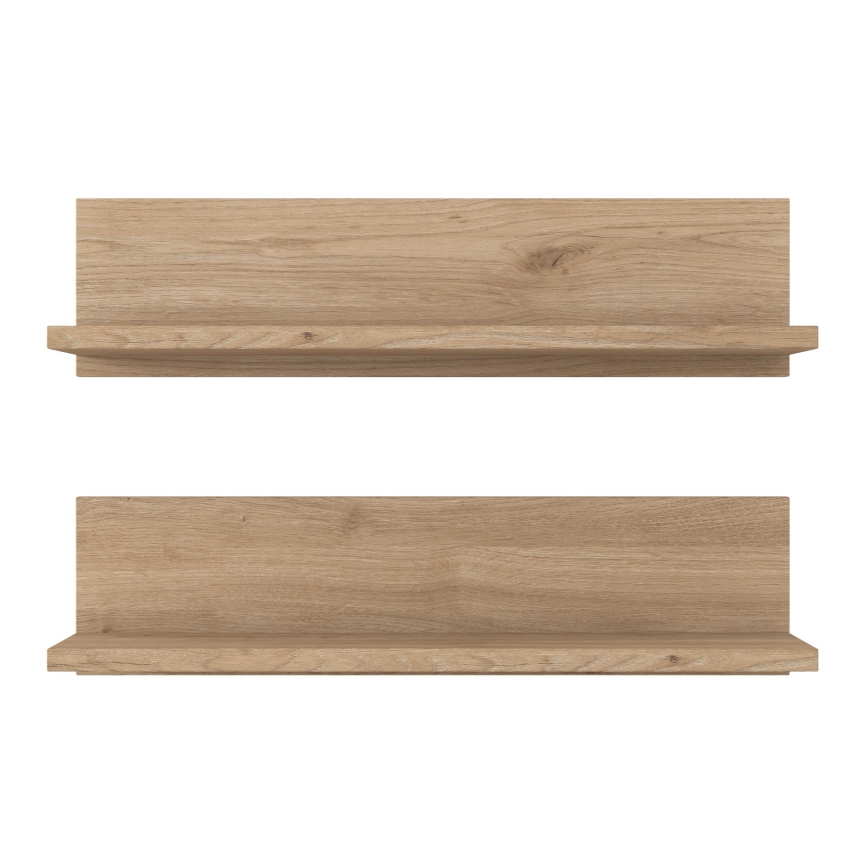 ΣΕΤ 2x Ράφι τοίχου 60x15 cm καφέ