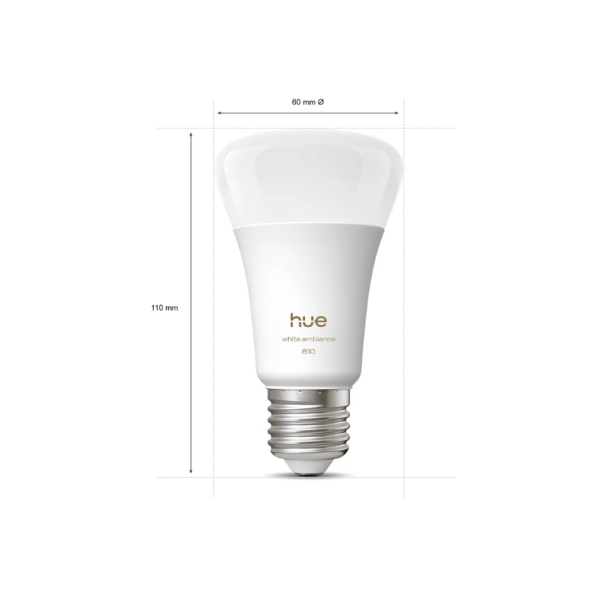 Σετ 2 τεμ. ρυθμιζόμενες LED λάμπες Philips Hue WHITE AMBIANCE E27/6W/230V 1000-20000K