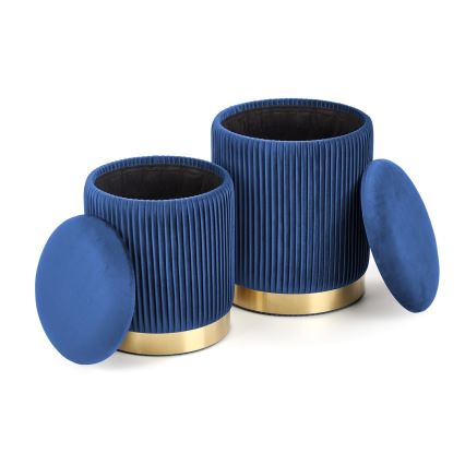 ΣΕΤ 2x Σκαμπό MONTY διάμετρος 36/66 cm μπλε/χρυσό