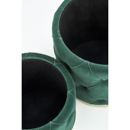 ΣΕΤ 2x Σκαμπό POLLY διάμετρος 40/44 cm πράσινο/χρυσό