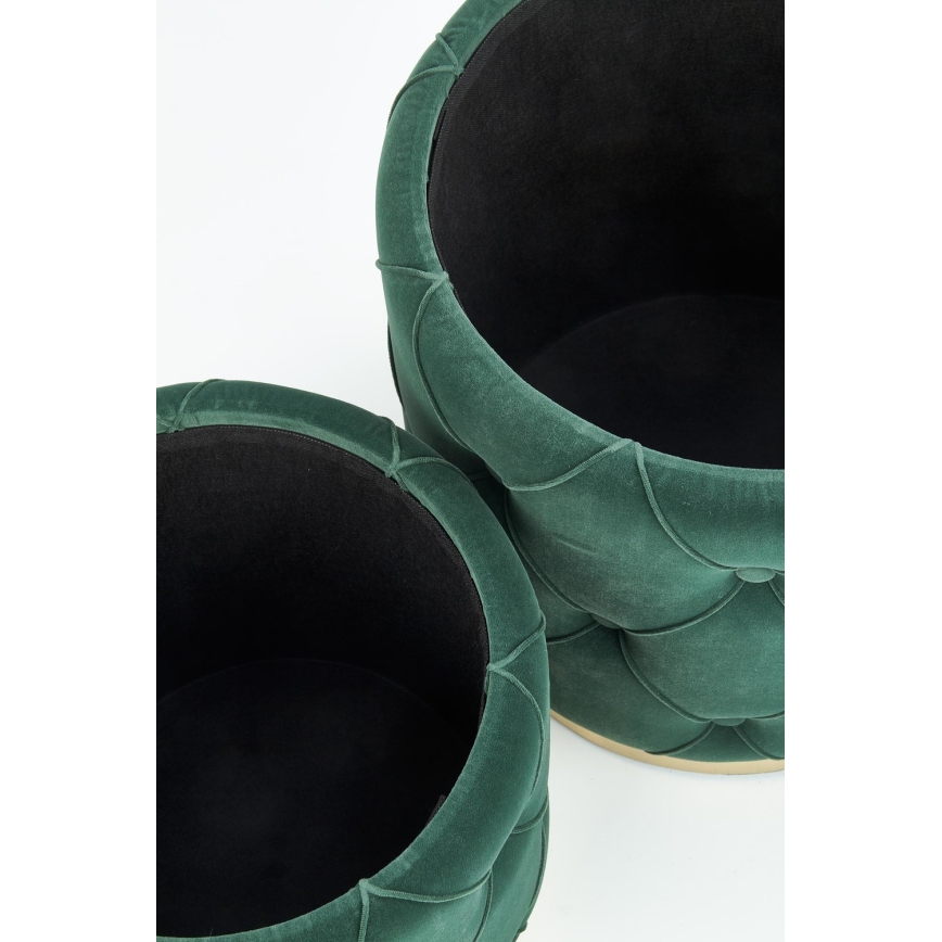 ΣΕΤ 2x Σκαμπό POLLY διάμετρος 40/44 cm πράσινο/χρυσό