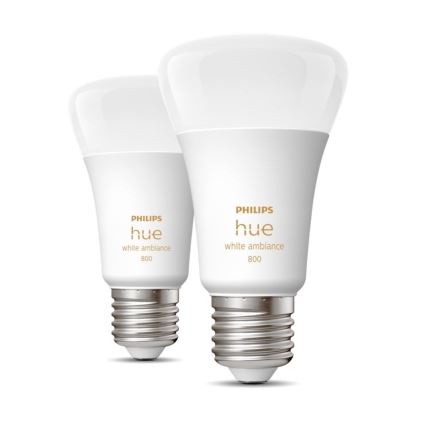 ΣΕΤ 2xLED Dimmable λαμπτήρες Philips Hue WHITE AMBIANCE E27/6W/230V 2200-6500K