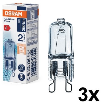 Σετ 3 τεμ. λαμπτήρες φούρνου HALOPIN G9/25W/230V 2700K - Osram