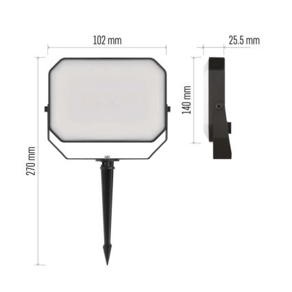 ΣΕΤ 3x LED RGBIC Dimming Εξωτερικού χώρου προβολέας GoSmart LED/14W/230V 3000-6500K IP65 Wi-Fi Tuya